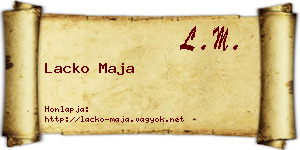 Lacko Maja névjegykártya